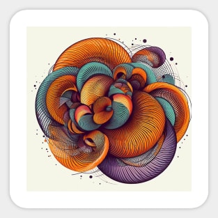 Psychedelic looking abstract illustration of geometric swirls Sticker